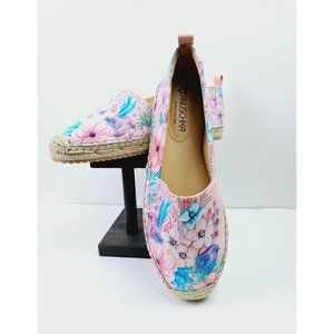 Anuschka Women's Floral Birds Espadrille Slip On Loafers, Sz 10 NWOB